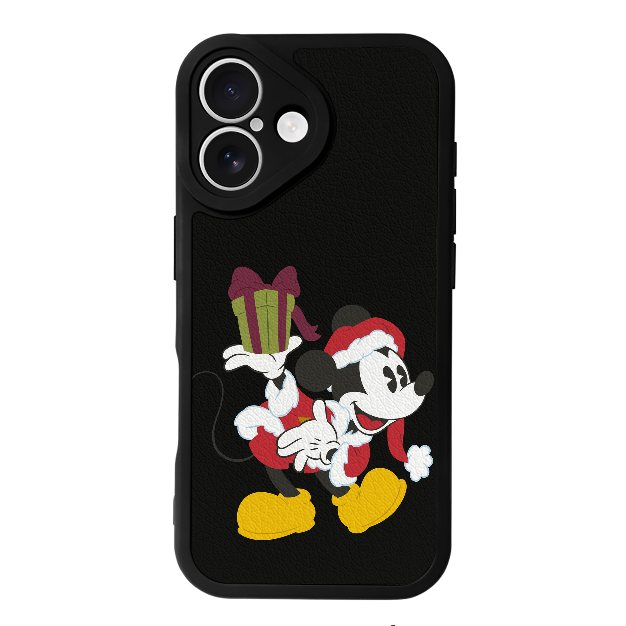 （画像用） ミッキーマウス Mickey Mouse 【iPhone 16シリーズ対応】シリコンスマホケース（レザー調） 材質：シリコン